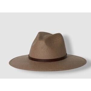 Janessa Leone Women's Beige Judith Packable Fedora Hat $287 NEW